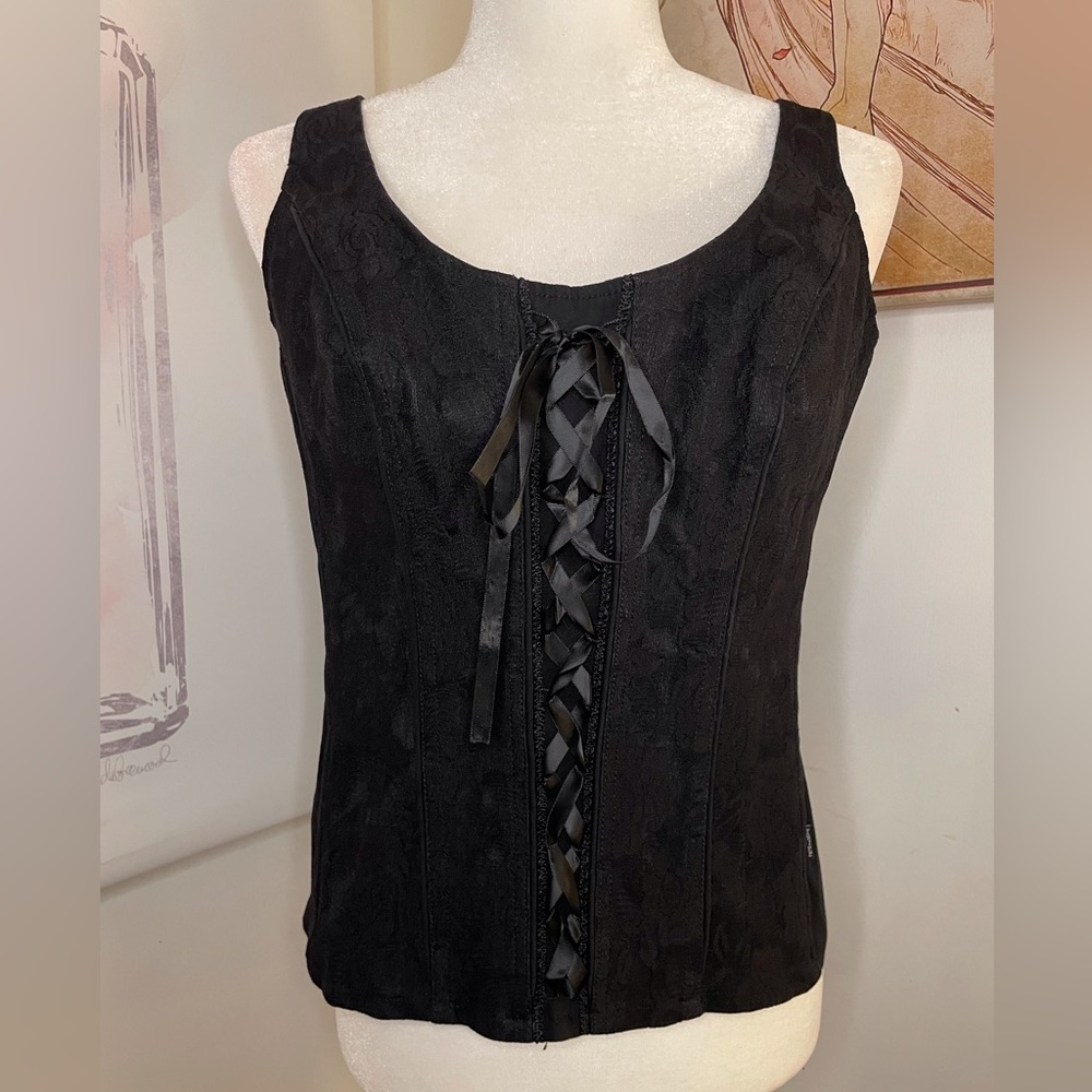 Tripp NYC Black Lace Bustier Corset Top Size L